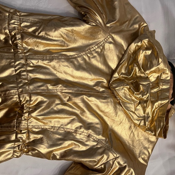 AJ Armani Jeans metallic gold jacket/coat - Picture 6 of 11